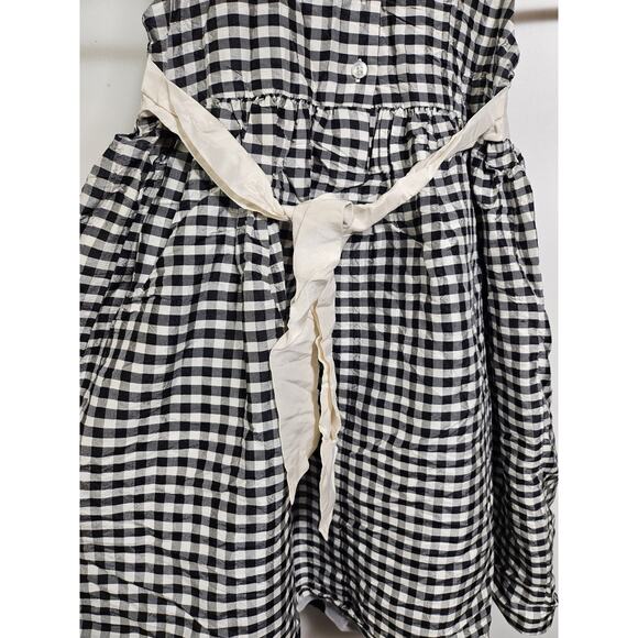 Perfectly Dressed Girl's Black And White Plaid Dress Size 6X Bow Tie - Picture 7 of 9